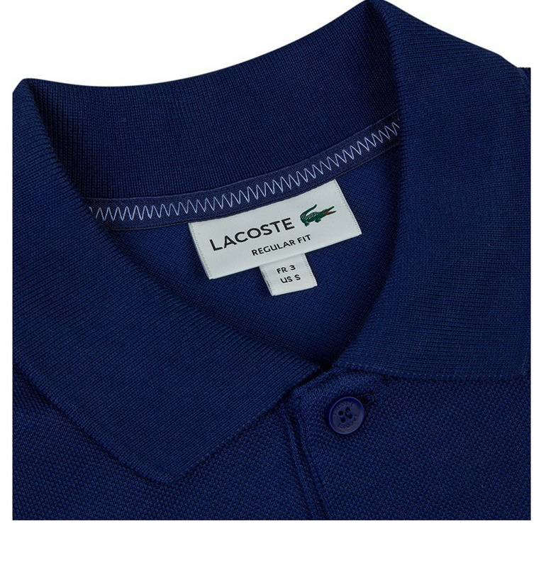Поло Lacoste Very Small Crocodile Logo "Blue/Black" фото № 3