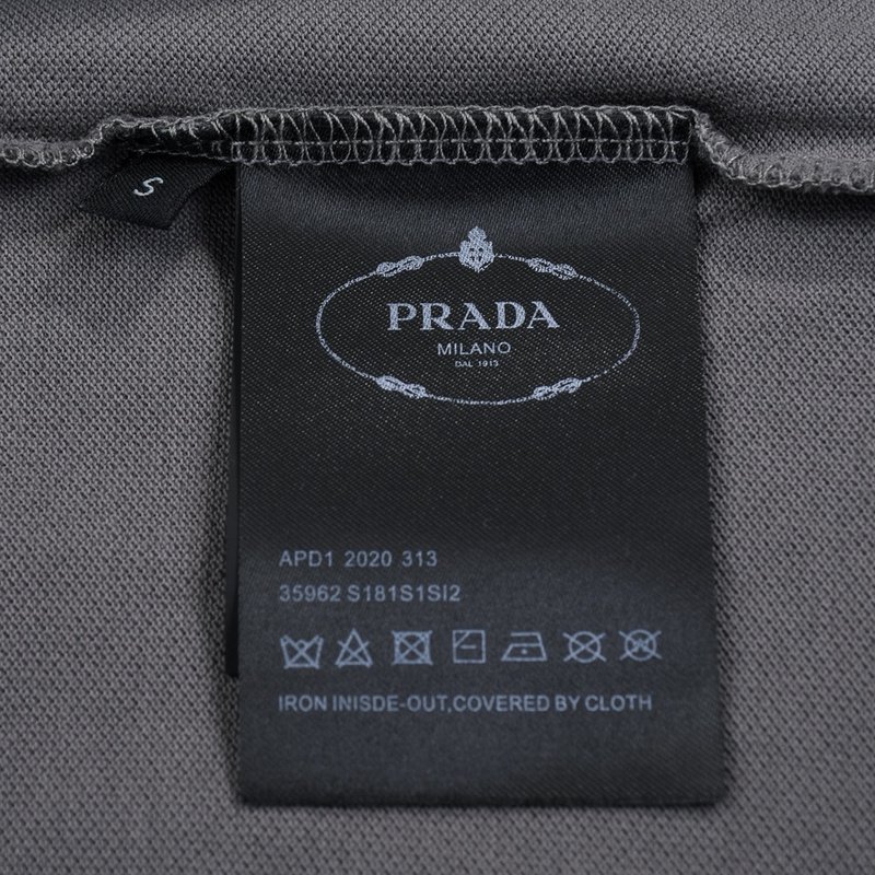 Поло Prada With Black Text Stripe "Gray" фото № 2