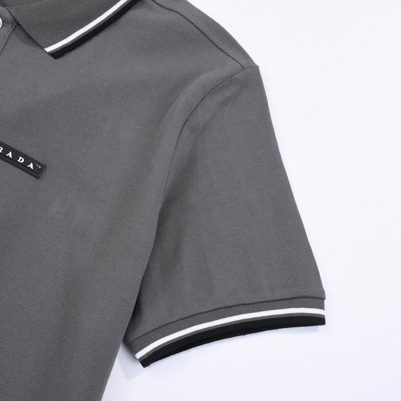 Поло Prada With Black Text Stripe "Gray" фото № 6