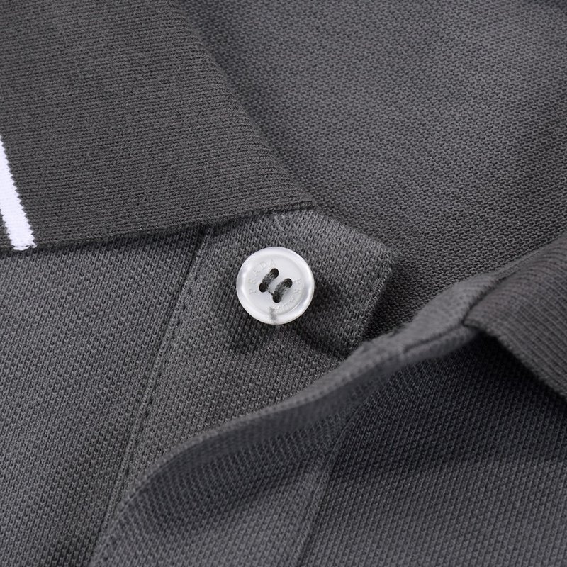 Поло Prada With Black Text Stripe "Gray" фото № 8