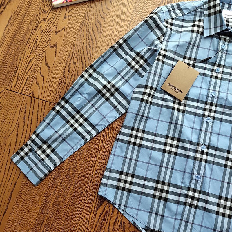 Рубашка Burberry Cotton "Blue" фото № 7