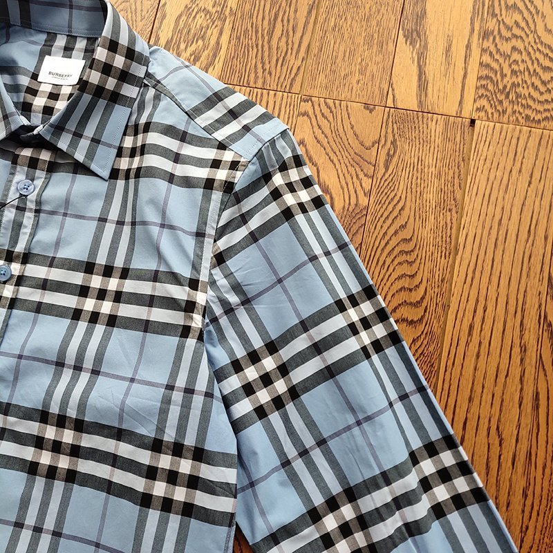 Рубашка Burberry Cotton "Blue" фото № 9