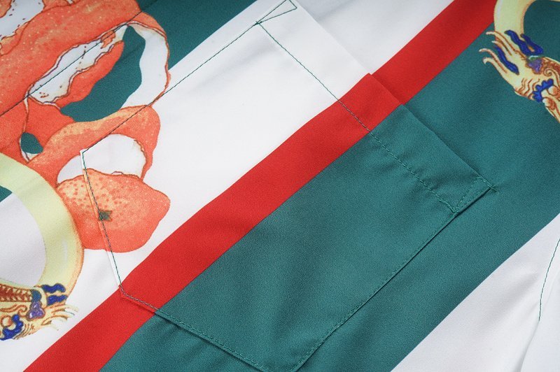 Рубашка Casablanca Long Stripes And Ring "Green" фото № 6