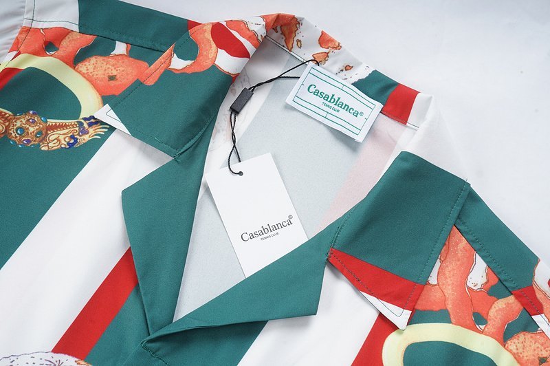 Рубашка Casablanca Long Stripes And Ring "Green" фото № 7