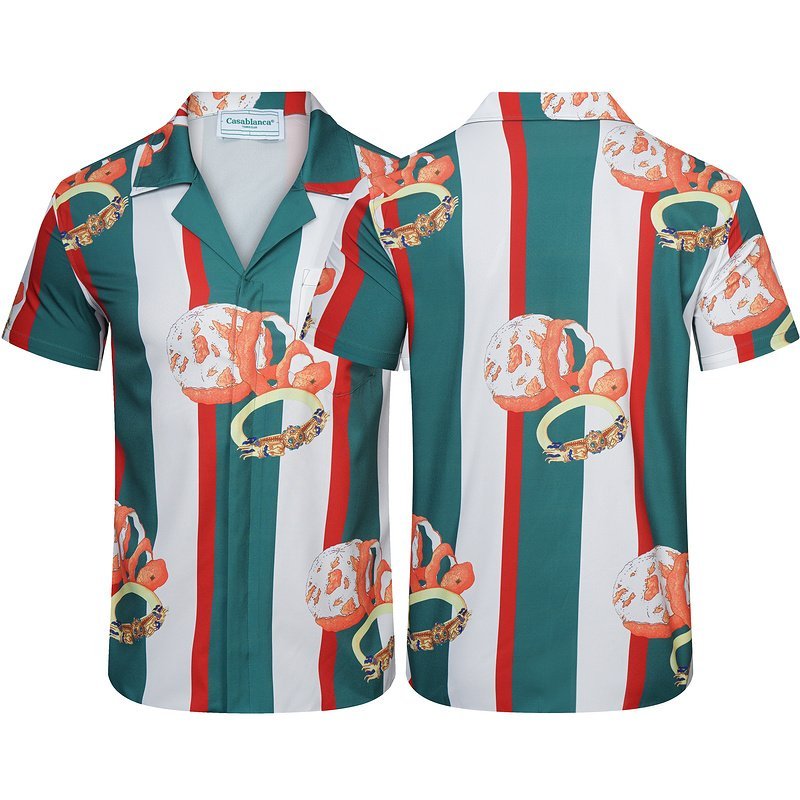 Рубашка Casablanca Long Stripes And Ring "Green" фото № 8