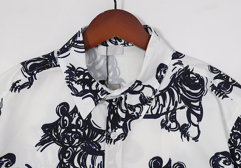 Рубашка Dior Short Sleeve Drawn Tiger "White" фото № 2