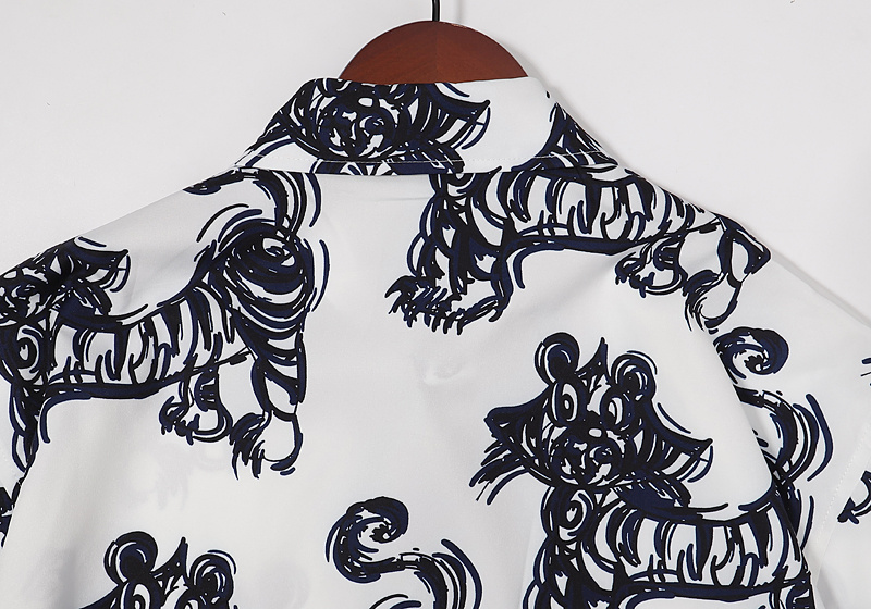 Рубашка Dior Short Sleeve Drawn Tiger "White" фото № 9