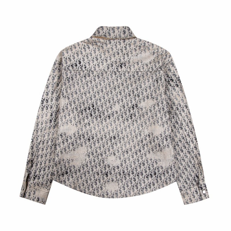 Рубашка Christian Dior Branded - With Logo "Gray/Beige" фото № 2