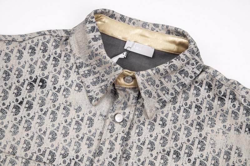 Рубашка Christian Dior Branded - With Logo "Gray/Beige" фото № 5