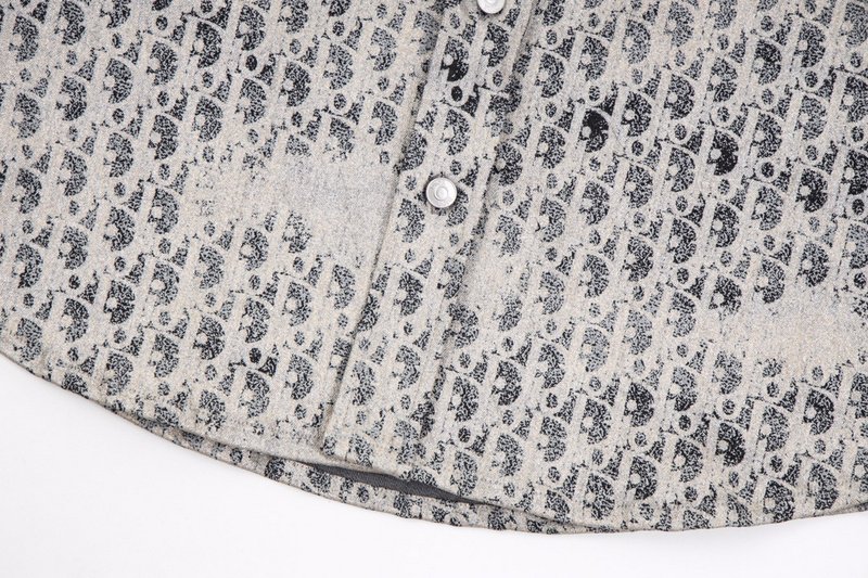 Рубашка Christian Dior Branded - With Logo "Gray/Beige" фото № 7