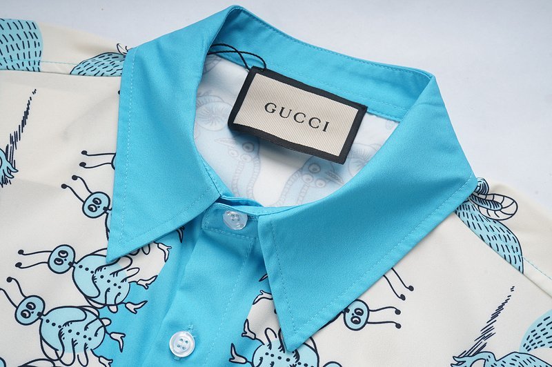 Рубашка Gucci Blue Animals With Logo "Blue" фото № 9