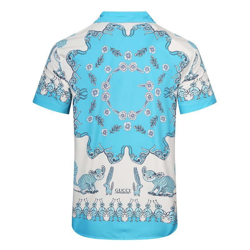 Рубашка Gucci Blue Animals With Logo "Blue" фото № 2