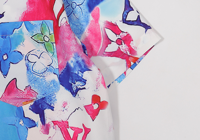 Рубашка Louis Vuitton Short Sleeve Bright Abstraction "Pink" фото № 3
