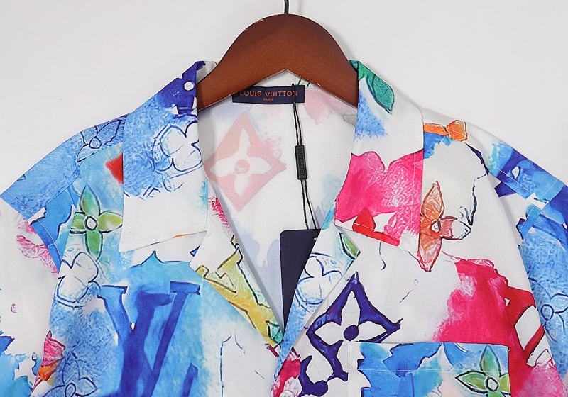 Рубашка Louis Vuitton Short Sleeve Bright Abstraction "Pink" фото № 6