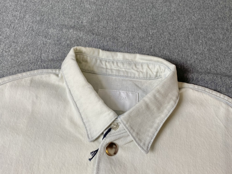 Рубашка Prada Small Logo On The Pocket "White" фото № 5