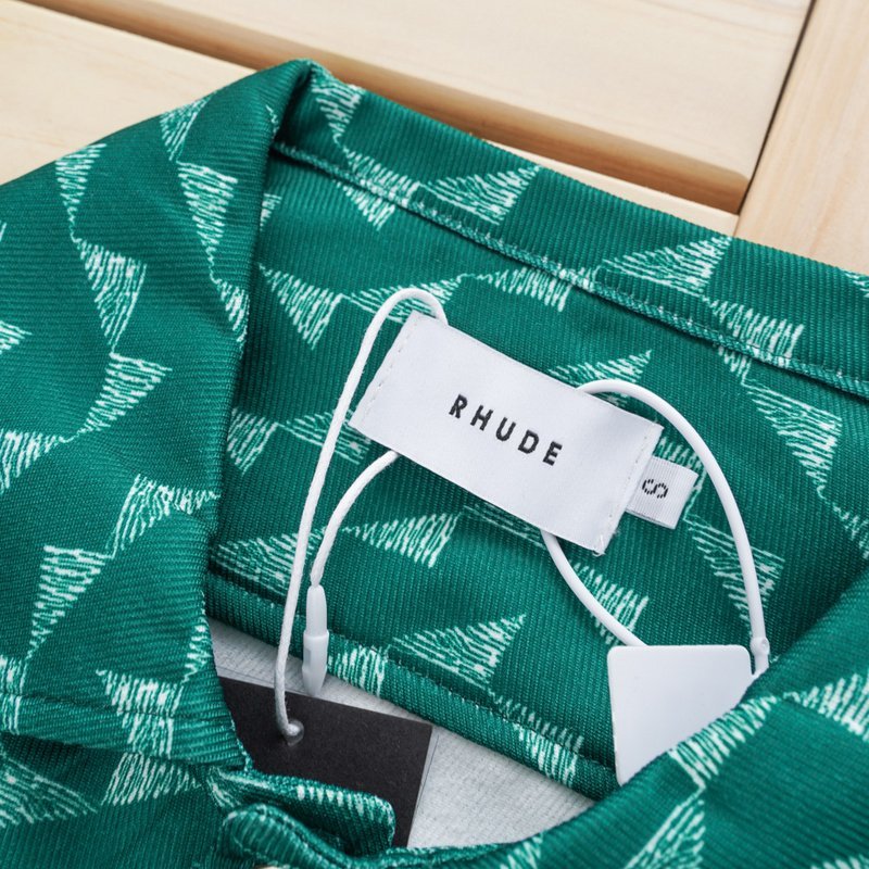 Рубашка Rhude With Print Of United Triangles "Green" фото № 6