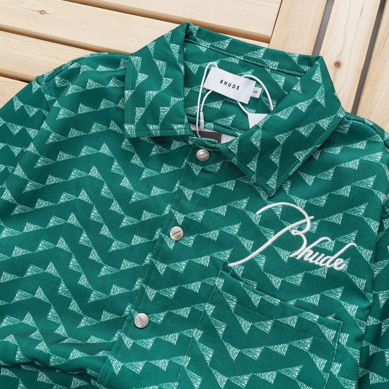 Рубашка Rhude With Print Of United Triangles "Green" фото № 7