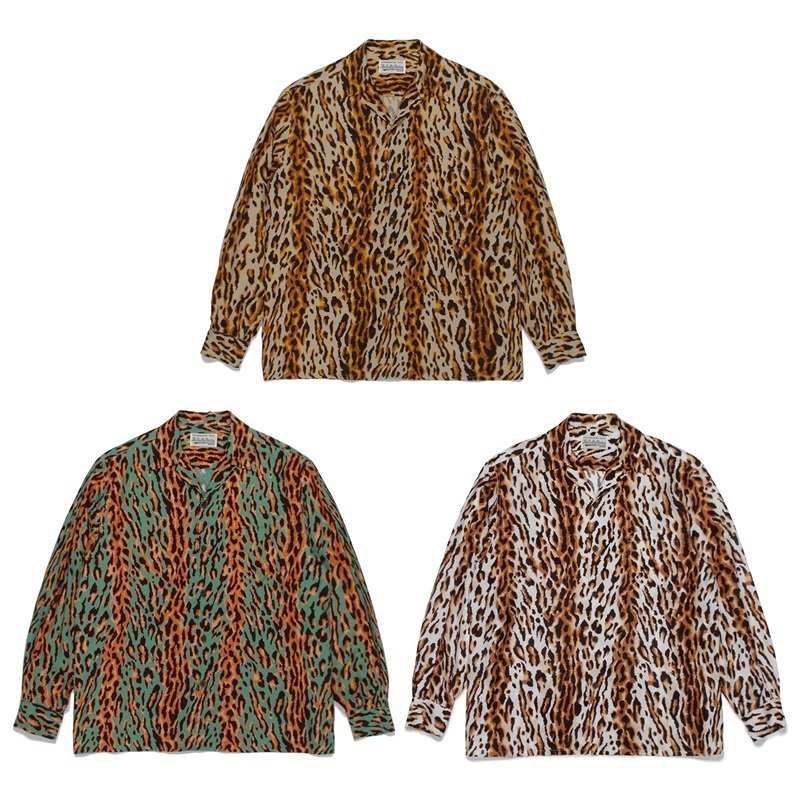 Рубашка Wacko Maria Leopard Print - With Pocket "Brown/Green" фото № 2