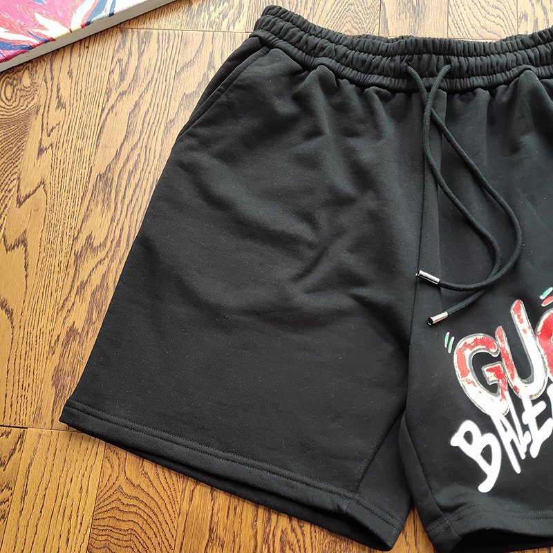 Шорты Balenciaga X Gucci Graffiti Logo "Black" фото № 6