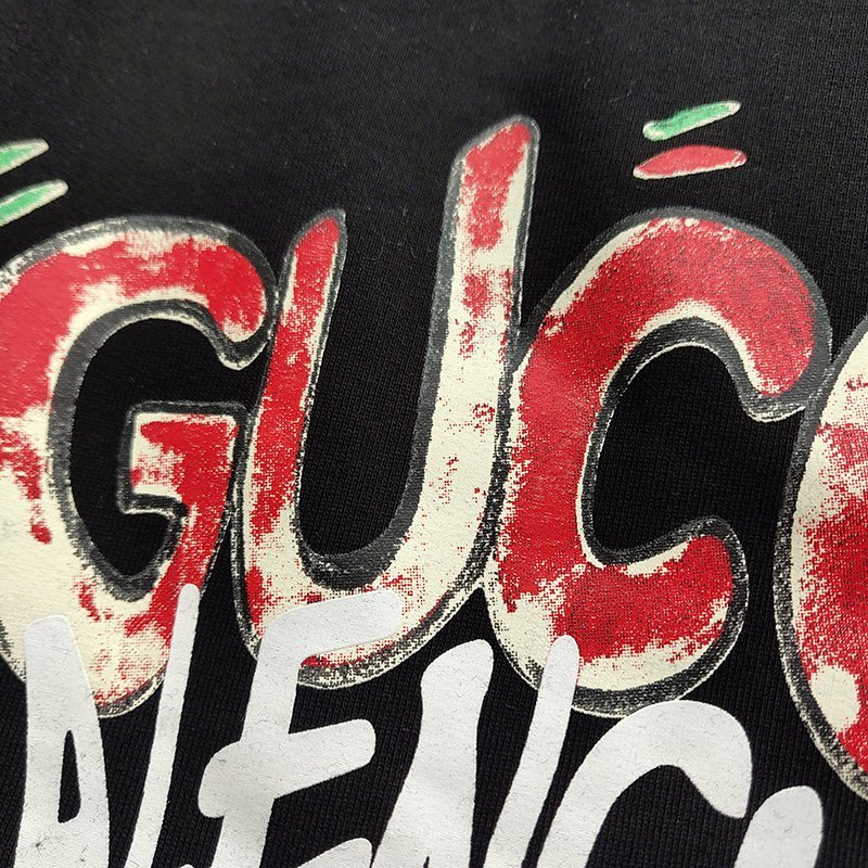 Шорты Balenciaga X Gucci Graffiti Logo "Black" фото № 8
