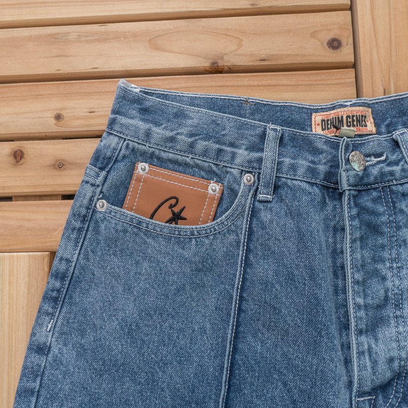 Шорты Denim Genes Embroidered Stars On Back Pockets "Blue" фото № 7