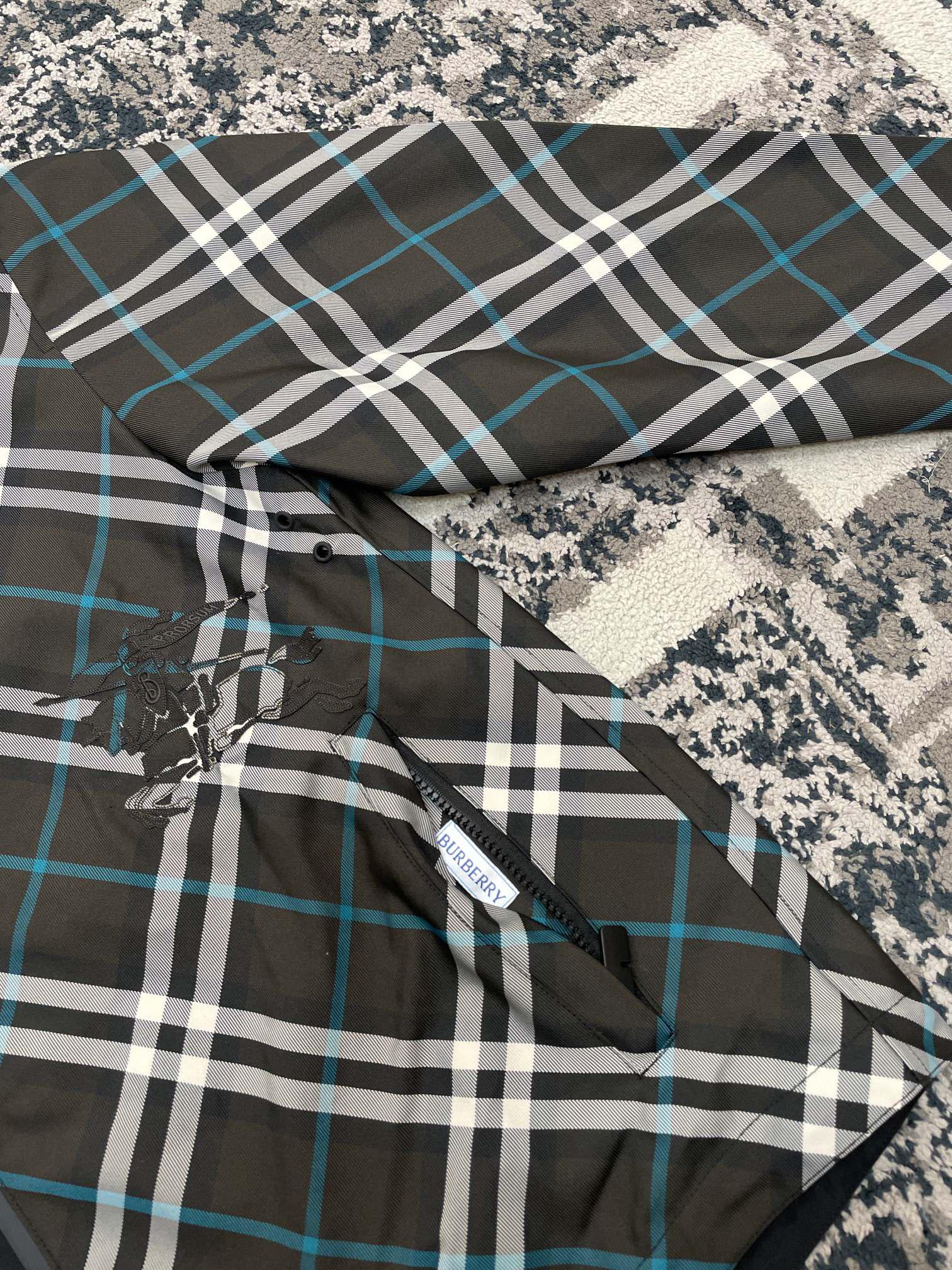 Куртка Burberry Allsides White Lines Print Black Squares "Black" фото № 4