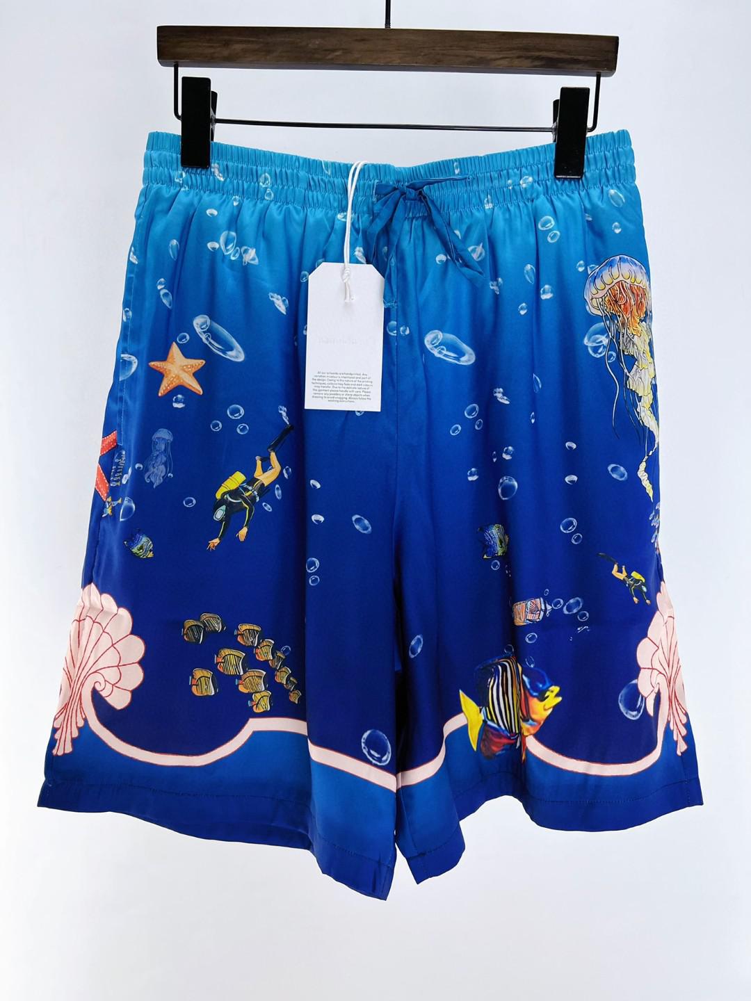 Шорты Casablanca Dark Seabed Aqualunger Print "Blue" фото № 9