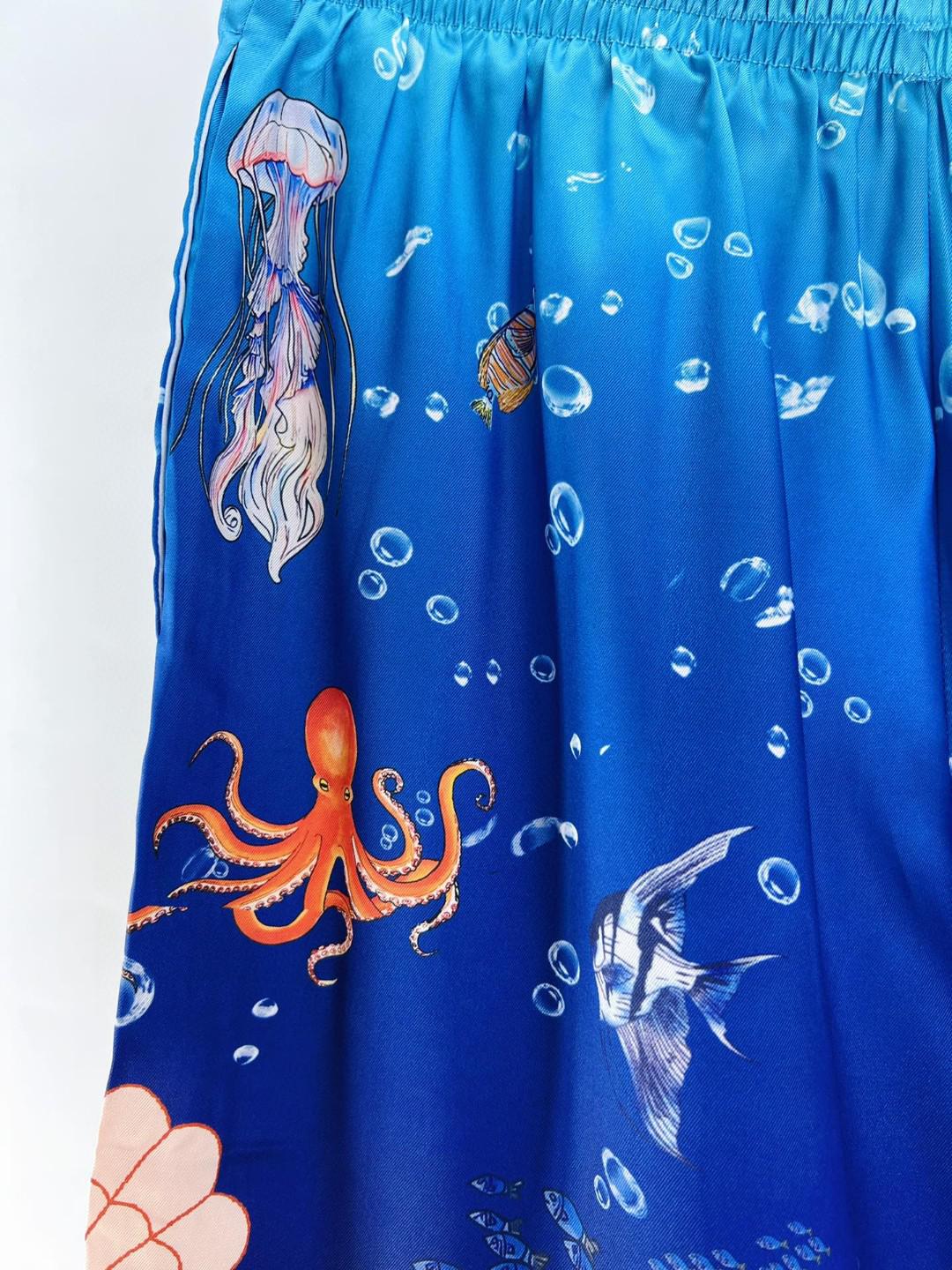 Шорты Casablanca Dark Seabed Aqualunger Print "Blue" фото № 7