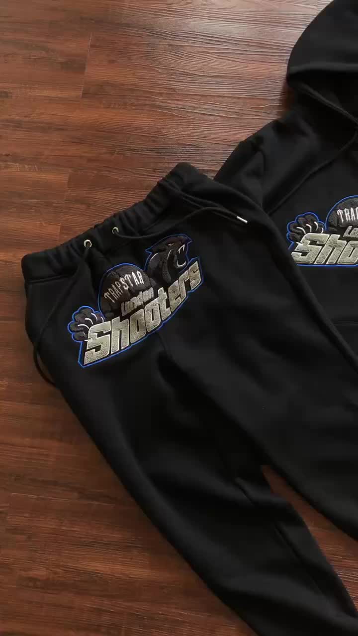 Штаны Trapstar Logo And Panther Outlined By Line "Black" фото № 5