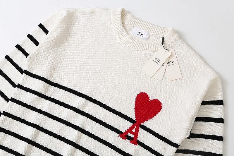 Свитер Amiri Striped With Red Logo "White" фото № 8