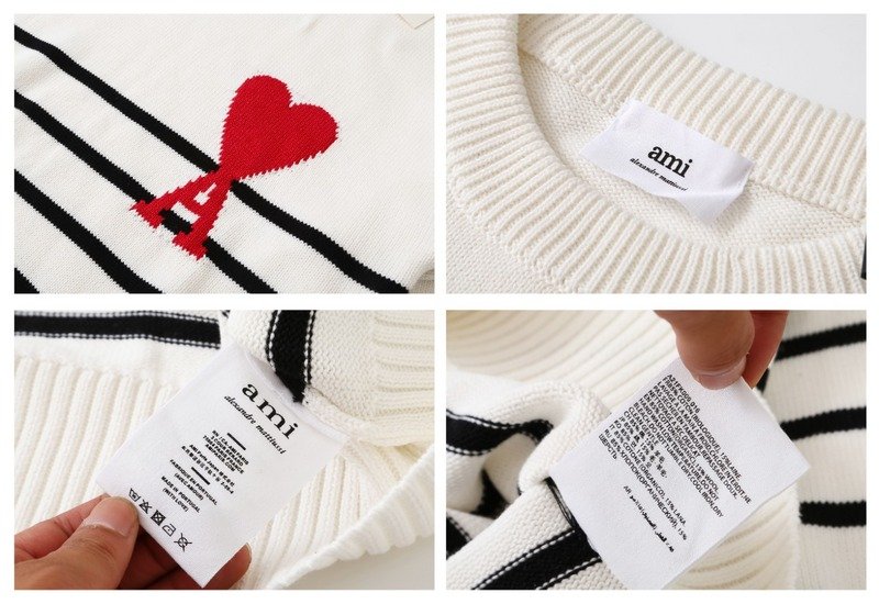 Свитер Amiri Striped With Red Logo "White" фото № 9