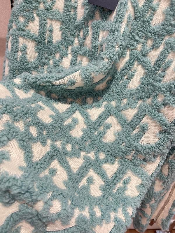 Свитер Christian Dior Zips On Sleeves Print Logos "Blue" фото № 3