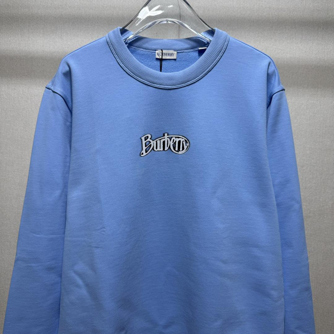 Свитшот Burberry Frontside Round White Logo Burberry "Blue" фото № 2