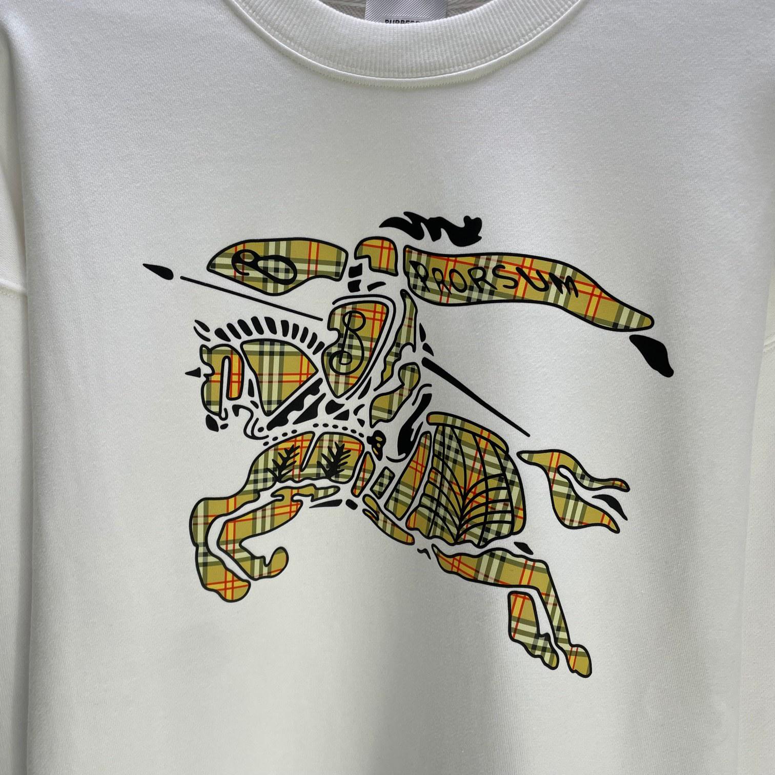 Свитшот Burberry Frontside Checked Print Warrior On The Horse "White" фото № 4
