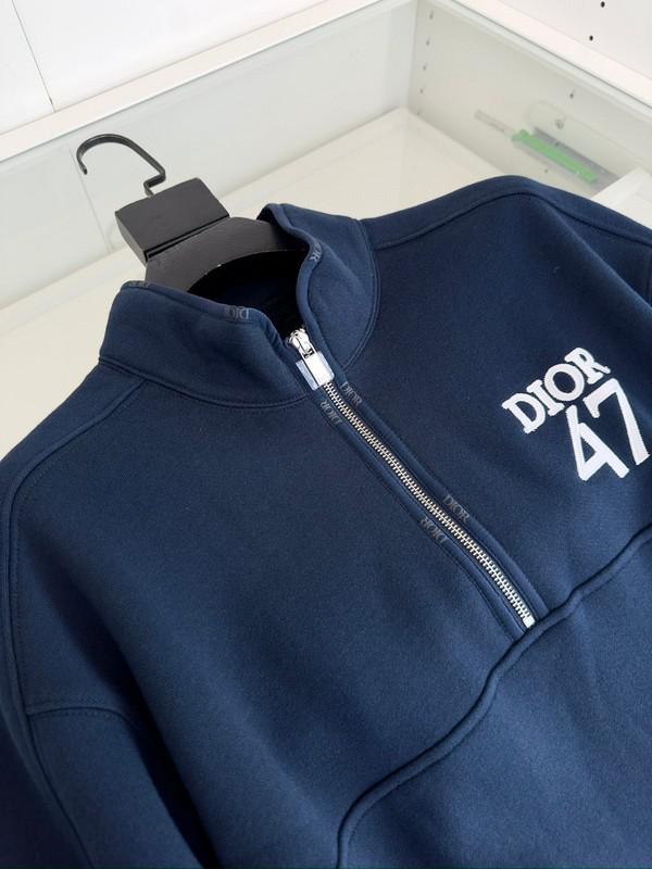 Свитшот Christian Dior Frontside White Logo Dior 47 "Blue" фото № 3