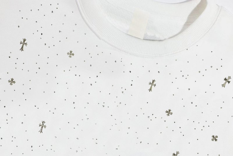 Свитшот Chrome Hearts Rhinestones "White" фото № 7