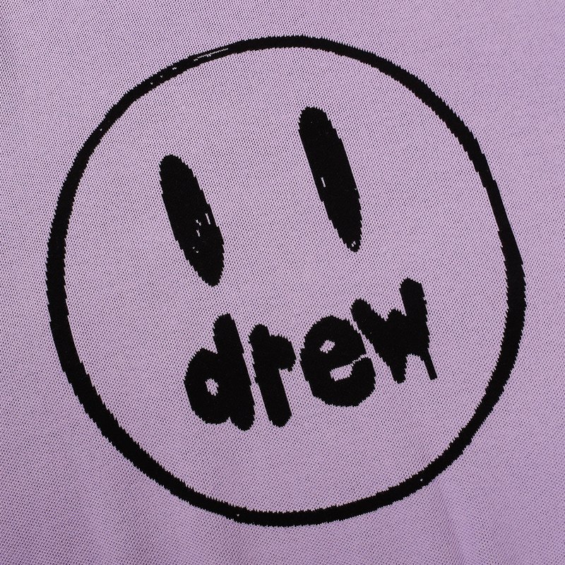 Свитшот Drew House Black Outline Smiley "Lilac" фото № 3