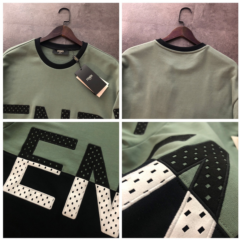 Свитшот Fendi Speckled Logo "Black/Mint" фото № 9