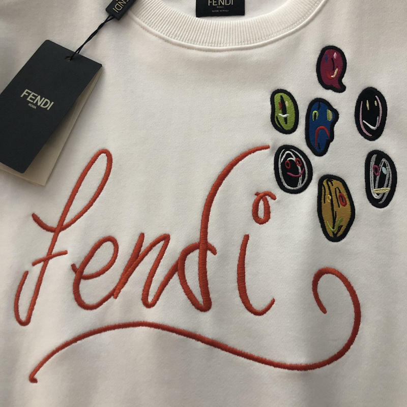 Худи Fendi With A Logo And Emblems Of Emotions "White" фото № 4