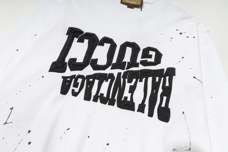 Свитшот Gucci X Balenciaga Inverted Logos "White" фото № 5