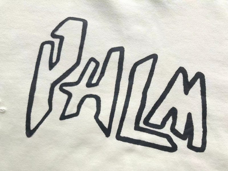Свитшот Palm Angels Big Front Logo Lettering Decorated Flames "White" фото № 3