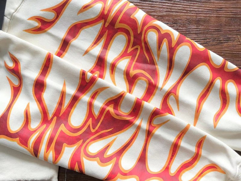 Свитшот Palm Angels Big Front Logo Lettering Decorated Flames "White" фото № 6