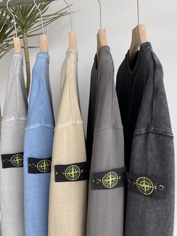 Свитшот Stone Island With A Black Stripe-Logo "Beige/Gray" фото № 3