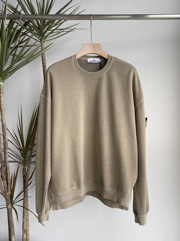 Свитшот Stone Island With A Black Stripe-Logo "Beige/Gray" фото № 2