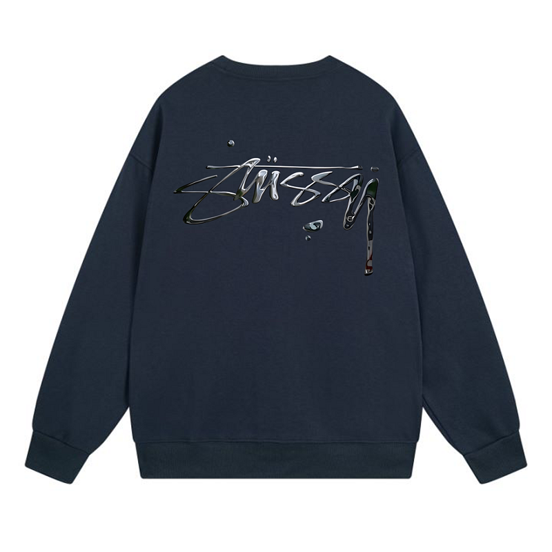 Свитшот Stussy Print Silver Brand Logo "Blue" фото № 2