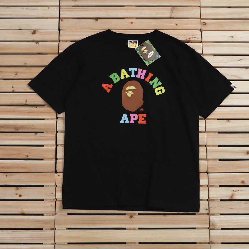 Футболка A Bathing Ape With Branded Image - With Text Logo "Black" фото № 2