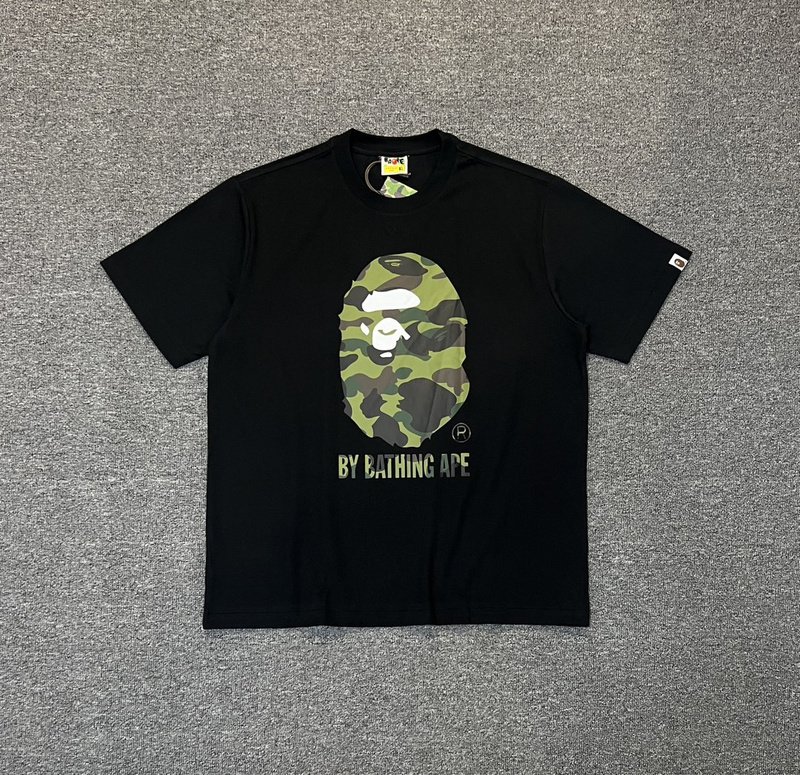 Футболка A Bathing Ape Monkey Camouflage "Black" фото № 3