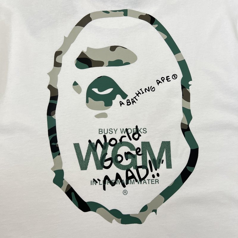 Футболка A Bathing Ape World Gone Mad "White" фото № 2