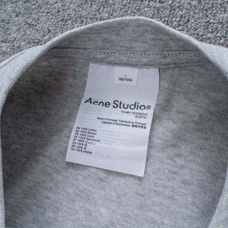 Футболка Acne Studios Logo Pocket "Gray" фото № 6
