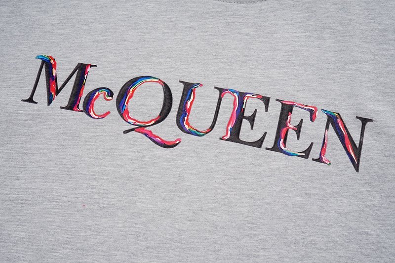 Футболка Alexander Mcqueen Colorful Logo Front "Gray" фото № 3